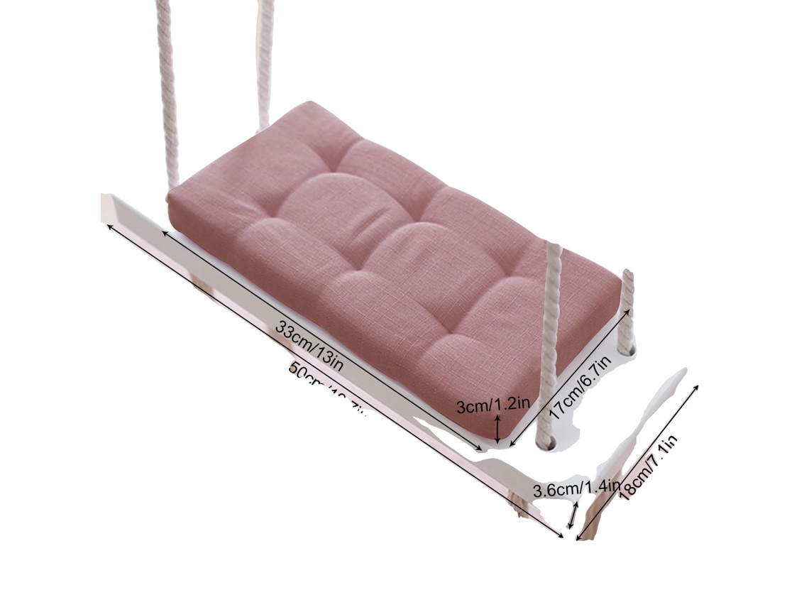 Columpio de madera para niños, cojín de espuma suave, alta capacidad de carga, rosa OEM