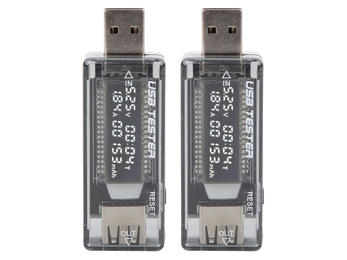 Veloriskku-2 Peças Tester Digital Usb Voltímetro Amperímetro 3 Em 1 Detector 0-3a 4-20v