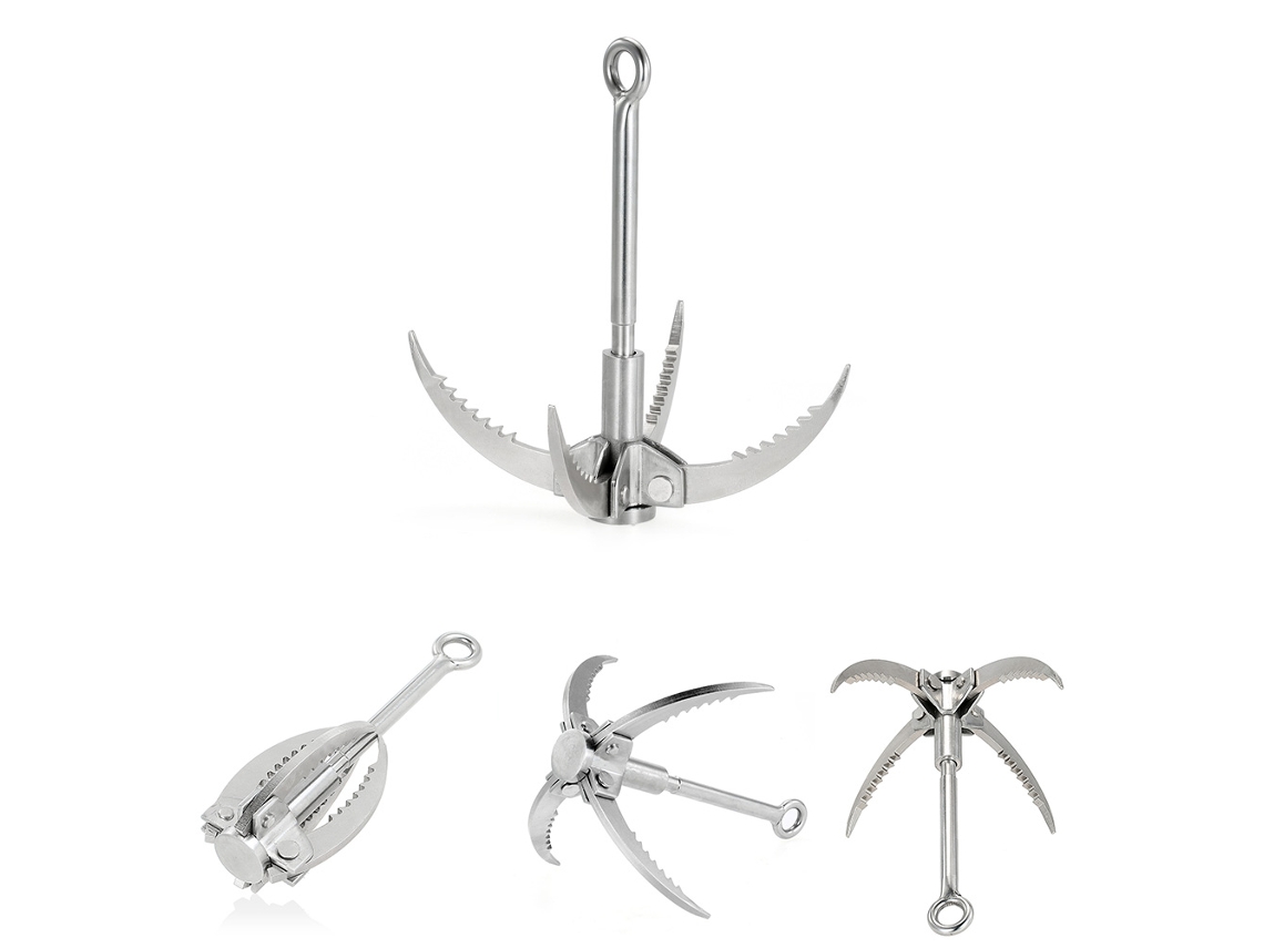 Gancho De Lanzamiento Plegable De Acero Con 4 Garras Y Cuerda De Paracaídas De 9 Hebras Y 30 Metros Para Acampar Y Escalar.