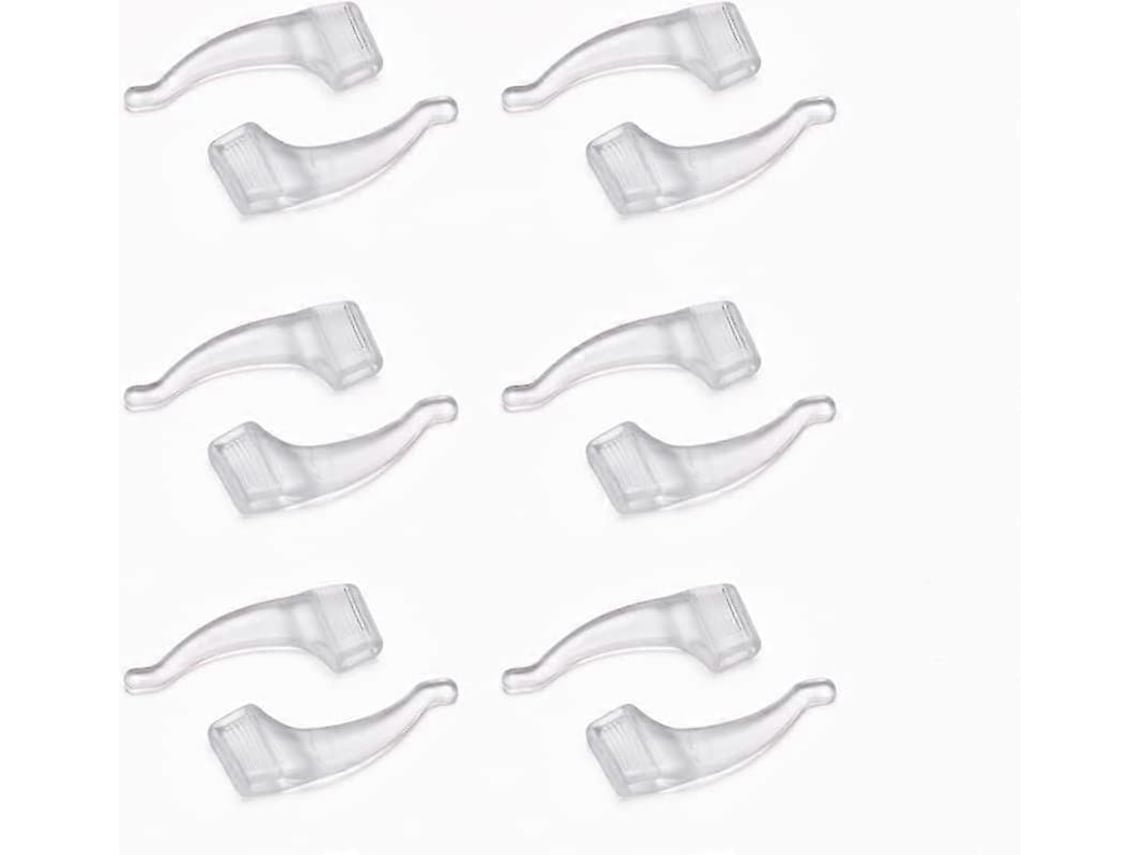 pares de ganchos de silicone transparentes antiderrapantes para óculos de grau e de sol.