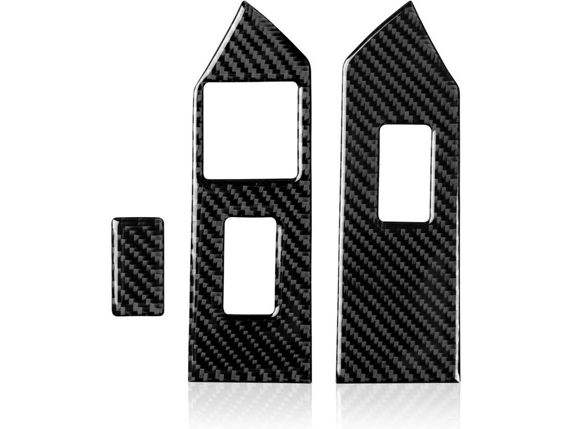 Pegatina Para Coche, Pegatina Panel De Control Del Elevalunas, Embellecedor Interior Fibra Carbono Mustang