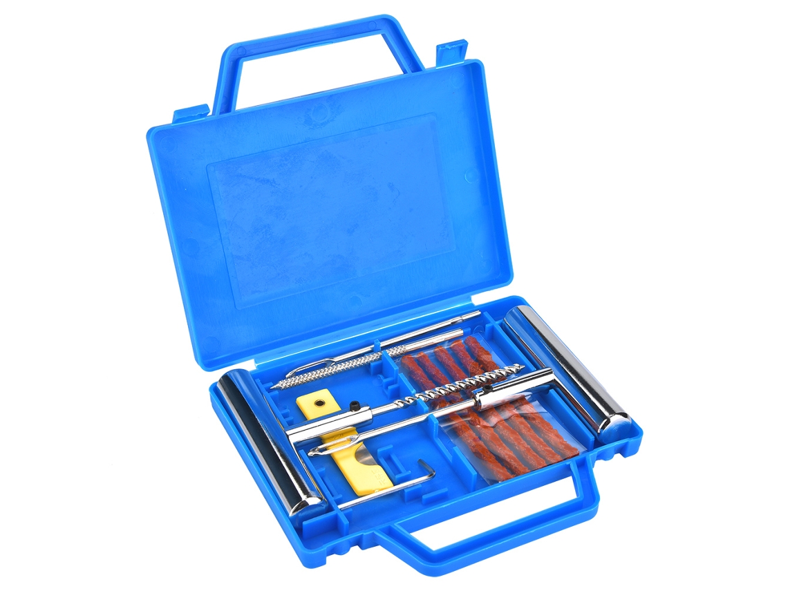 Kit De Reparación De Neumáticos De 13 Piezas Con Estuche Para Coches Y Motocicletas
