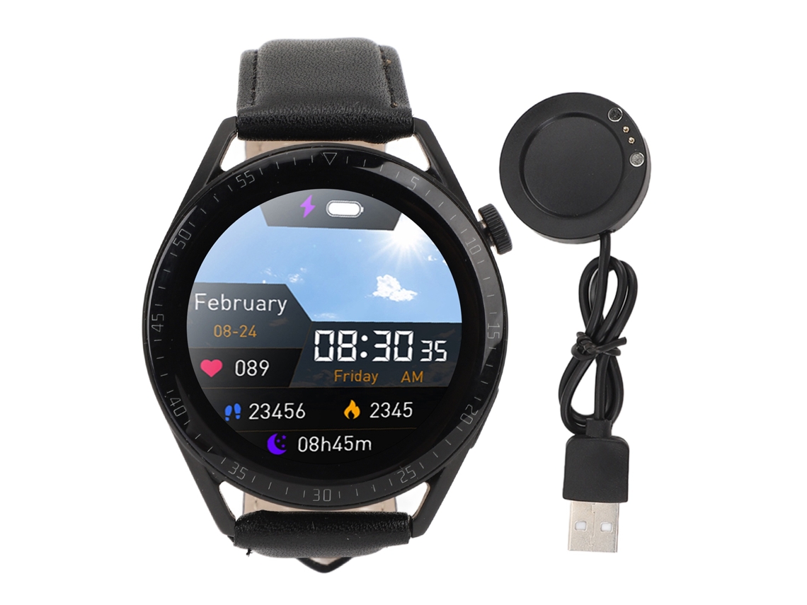 Reloj Inteligente Negro Para Deportes Al Aire Libre Con Pantalla Táctil Multifuncional Completa.