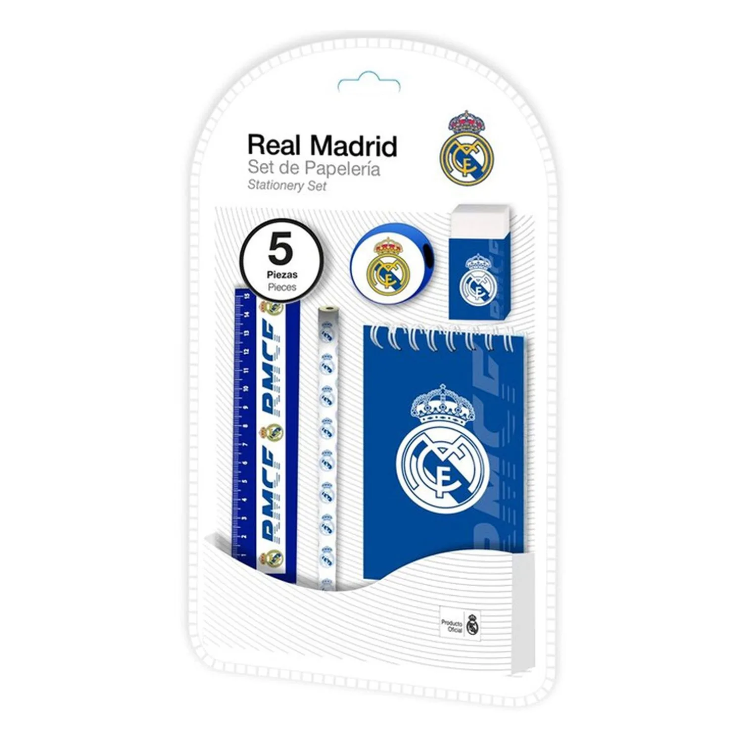 Set De Papelería 5 Piezas Escudo Real Madrid Rm00010 Kids Euro Kids Euroswanp25