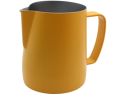 Jarra De Espuma Linjou De Acero Inoxidable Amarillo De 350 Ml Para Café Y Latte