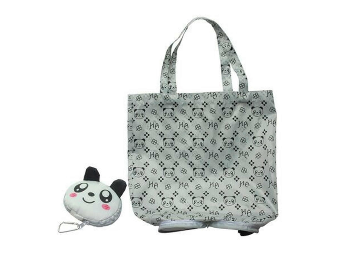 Bolsa de compras plegable con estampado de dibujos animados, bolsa reutilizable para mujer, práctica, bolsa de nailon plegable, portátil, con hebilla GOKOCO