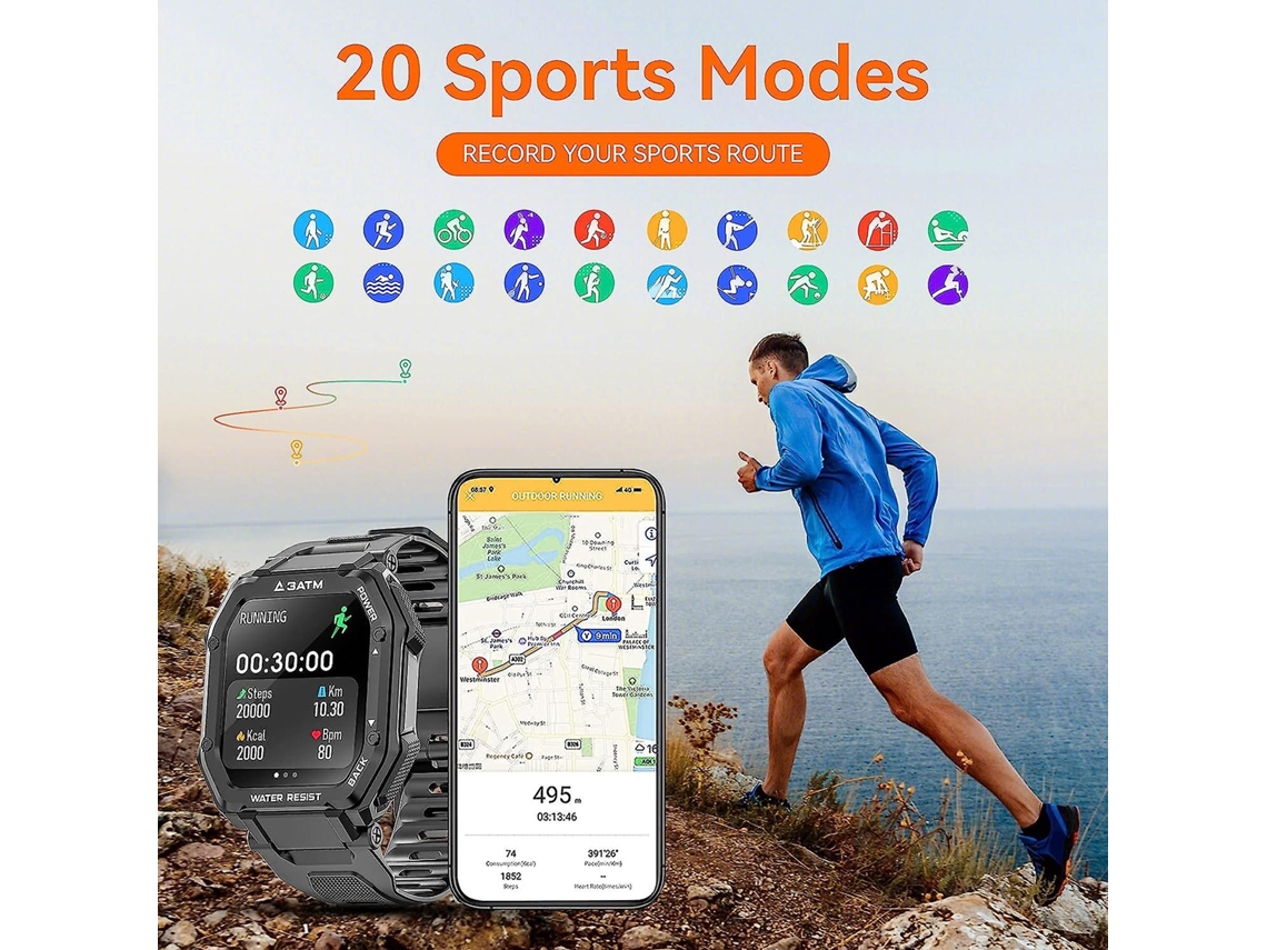 Fitness saludable, salud y bienestar, salud y fitness, monitorización de oxígeno en sangre, bicicleta eléctrica Ly resistente al agua hasta 3 atm (negra)