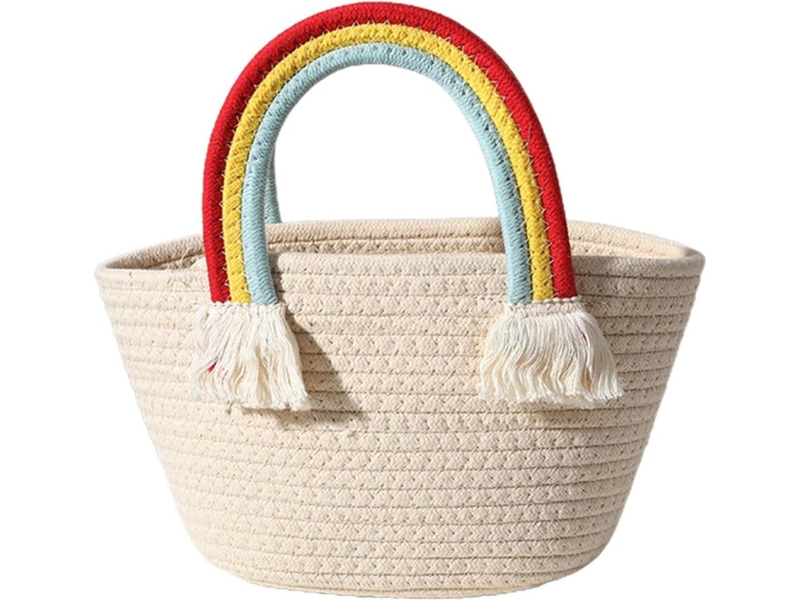 Bolso Artesanal Confeccionado Con Cuerda De Algodón Delicadamente Tejida, De Textura Fina, Ligero Y Portátil.