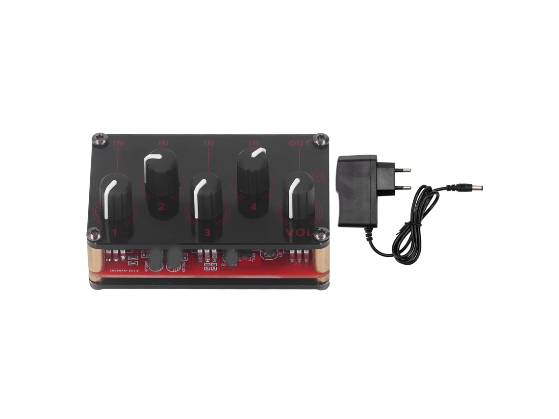 Jinwei-mezclador Estéreo Mini 4 Canales 4 Entradas 1 Salida Portátil Compacto Para Estudio Escenario Clubs Bar Rojo