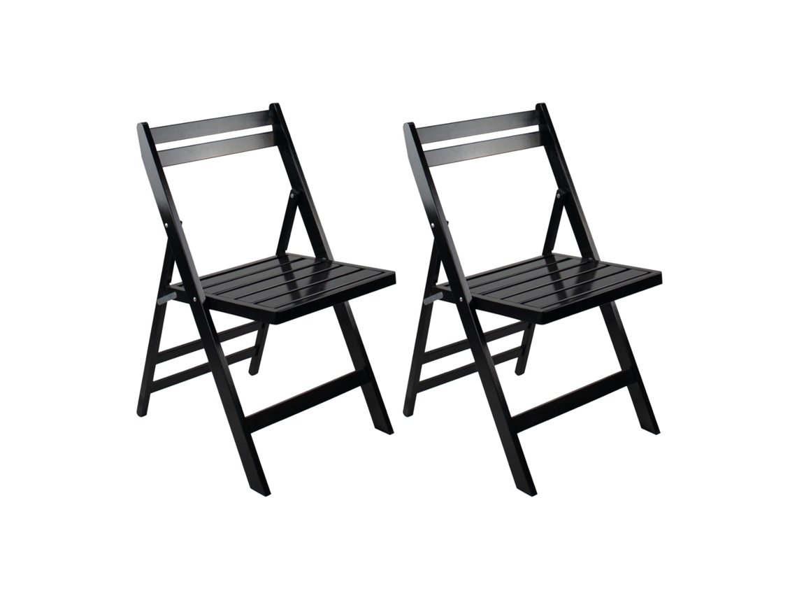 Pack 2 Sillas Plegables De Madera De Bambú Biano 46x44x78cm Thinia Home