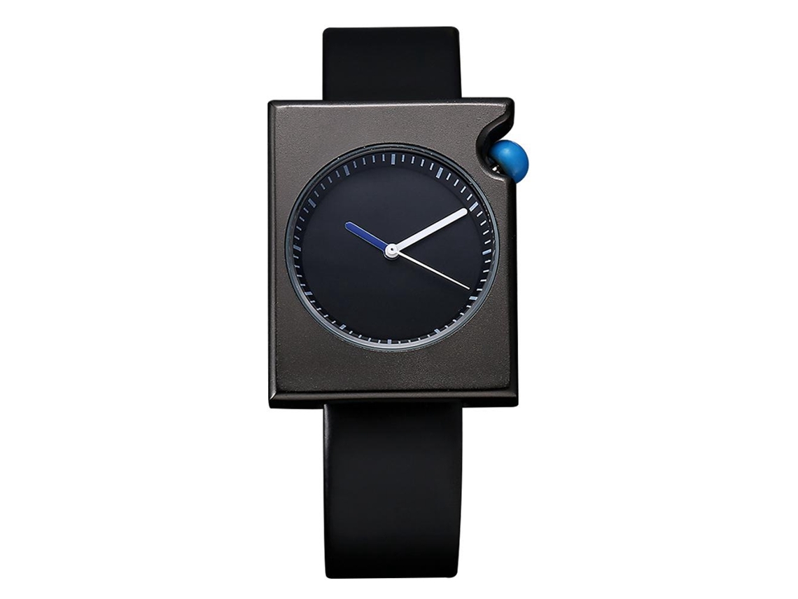Reloj De Pulsera Para Hombre De Acero Analógico Con Correa De Pu Estilo Simple Tomi Negro