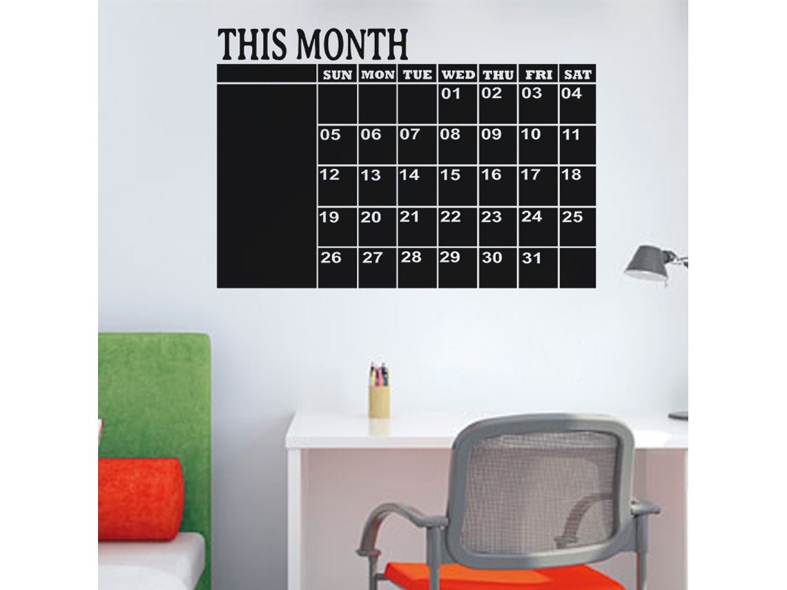 Pegatina de Pared de Pizarra Calendario Mensual en Pizarra AMBIANCE STICKER