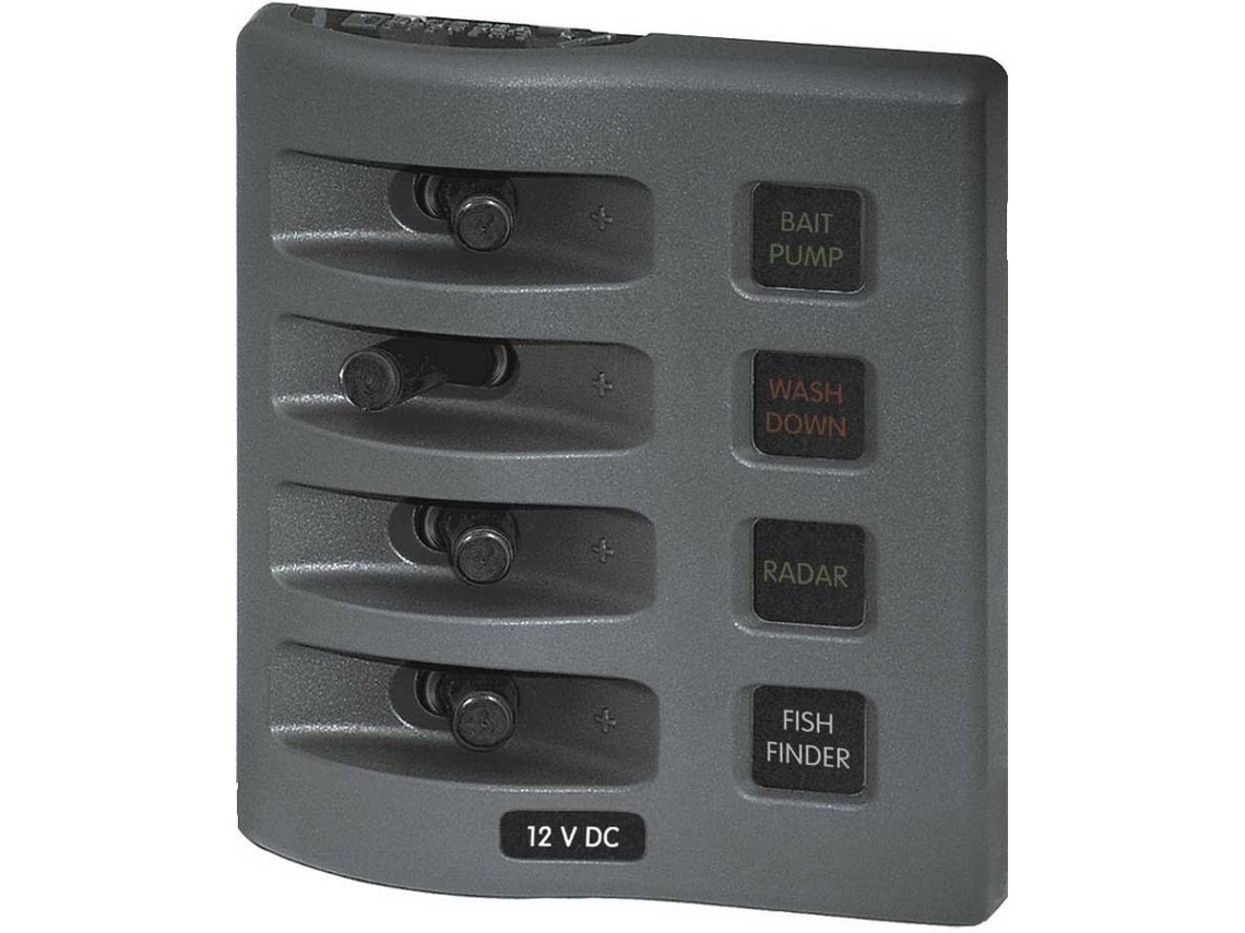 Interruptor BLUE SEA Weatherdeck Panel 4 Position Gris