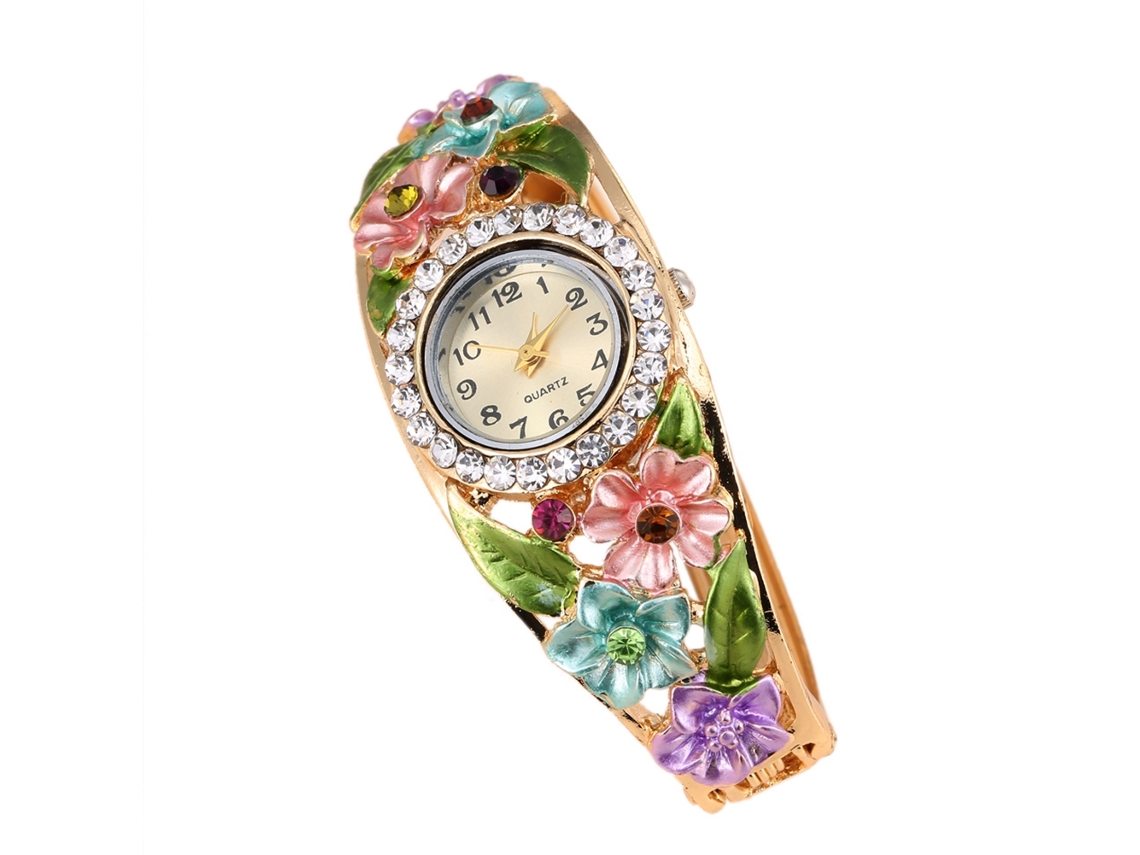 Elegante Reloj De Pulsera Para Mujer Con Movimiento De Cuarzo Y Piedras Brillantes (n.º 2)
