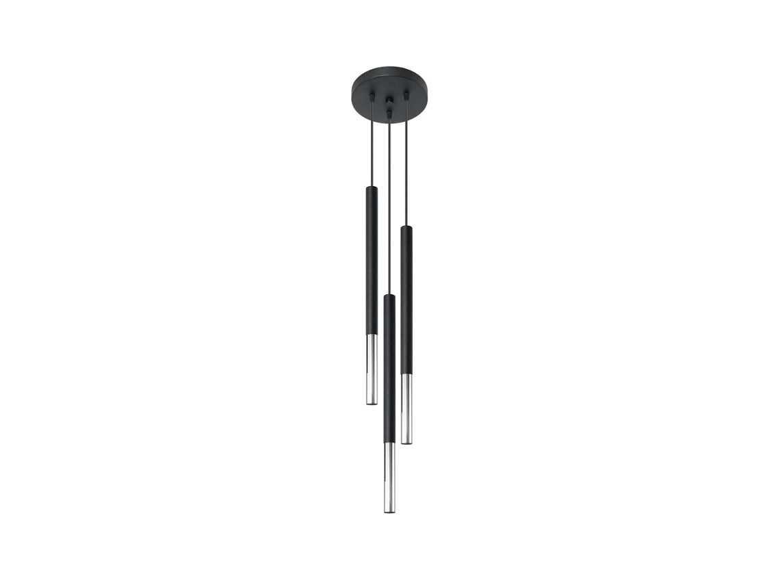 Sollux Sl.0887 Lámpara Colgante Mozaica 3p Negro Cromo
