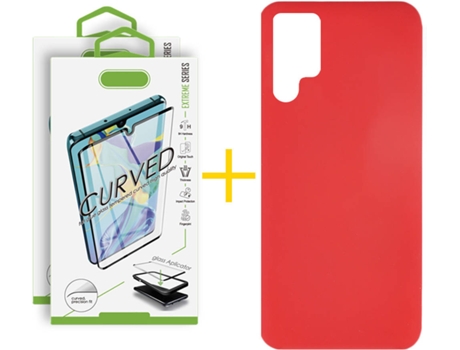 Carcasa + 2 Protectores de Pantalla para Samsung Galaxy S22 Ultra 5G SKYHE Rojo