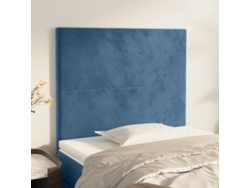 Cabeceros 2 Unidades De Terciopelo Azul Oscuro 90x5x78/88 Cm