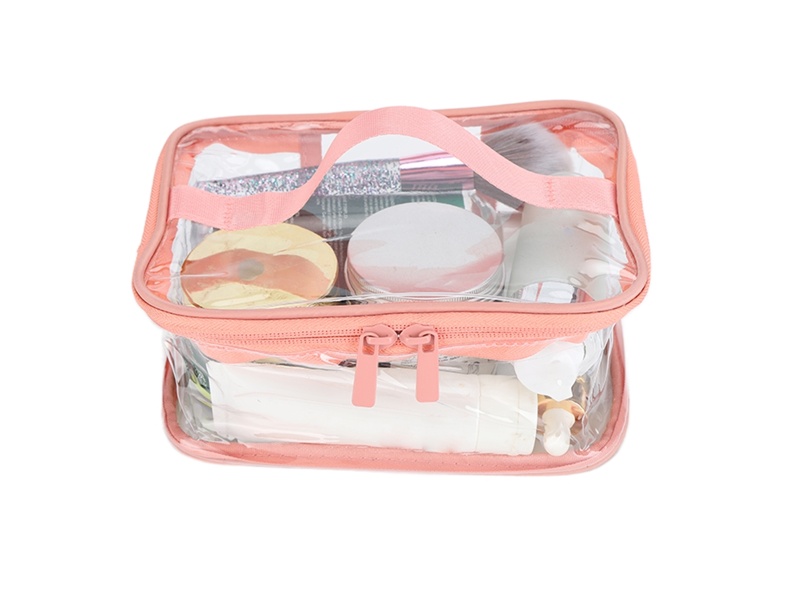 Neceser De Viaje Impermeable De Pvc Transparente Con Cremallera Suave Y Asa Reforzada.