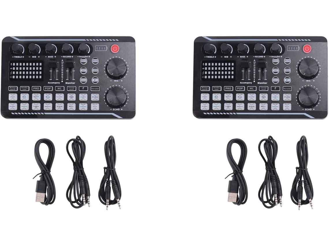2x F998 Tarjeta De Sonido Micrófono Interfaz De Audio Mezclador Consola De Mezcla Amplificador Para