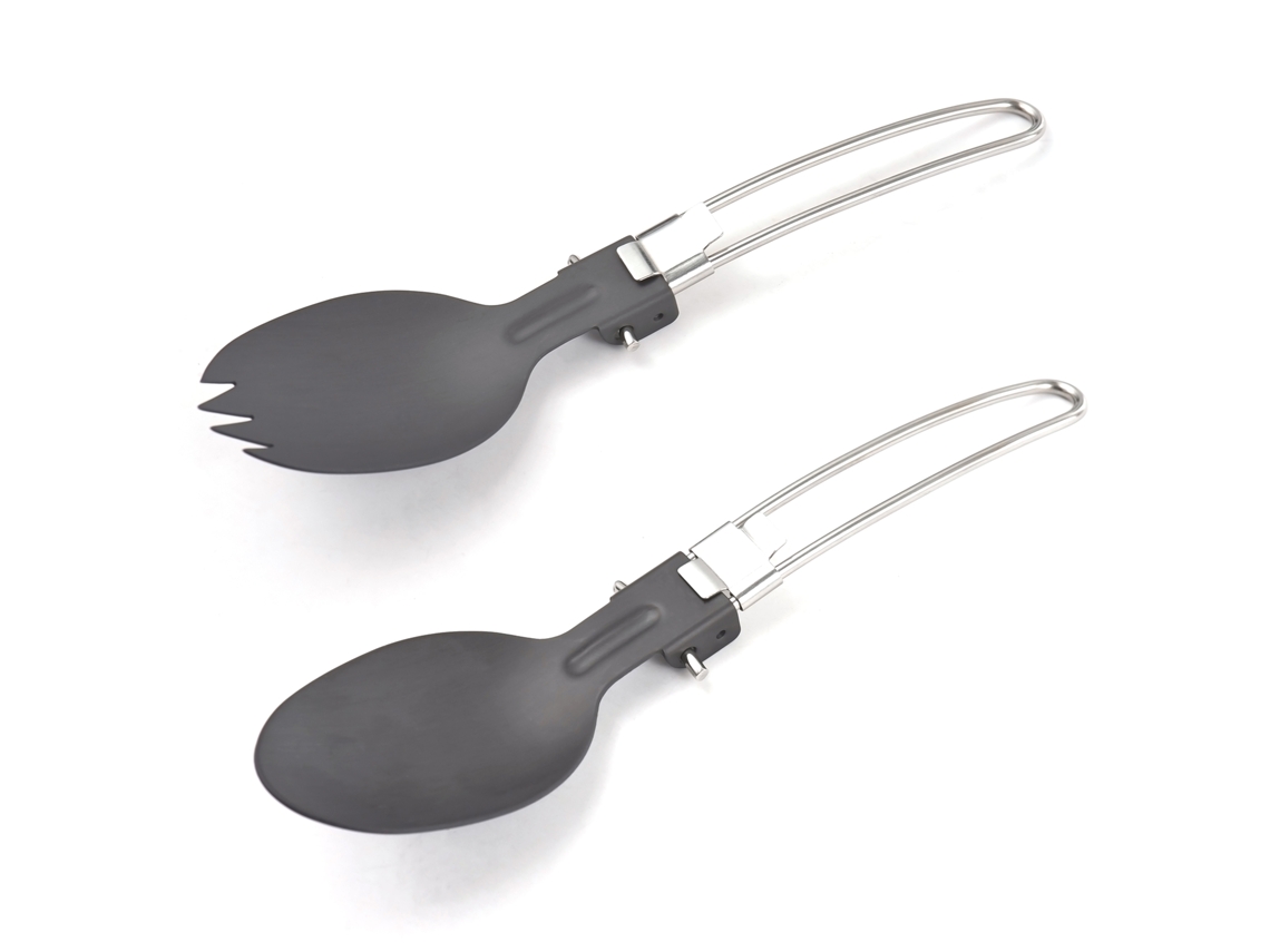 Juego De Utensilios De Camping Plegables De Aluminio: Cuchara Y Tenedor-cuchara Para Acampar Y Hacer Senderismo.