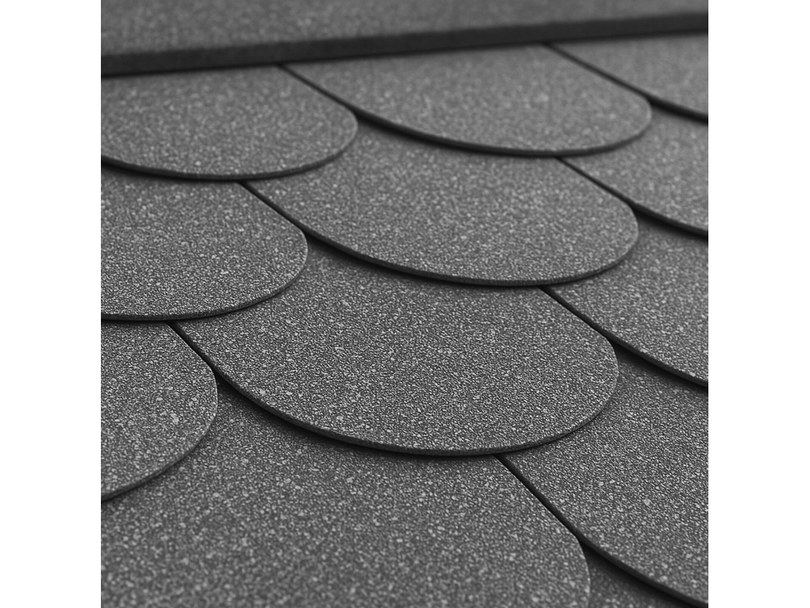 Tejas de asfalto gris Beaver B, color gris asfalto para techos de 3 m² Timbela