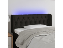 Cabecero Con Led De Tela Negro 93x16x78/88 Cm