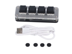 Mini Teclado Mecánico Con 4 Teclas Programables, Interruptores Rojos, Rgb A Prueba De Polvo, Usb-c