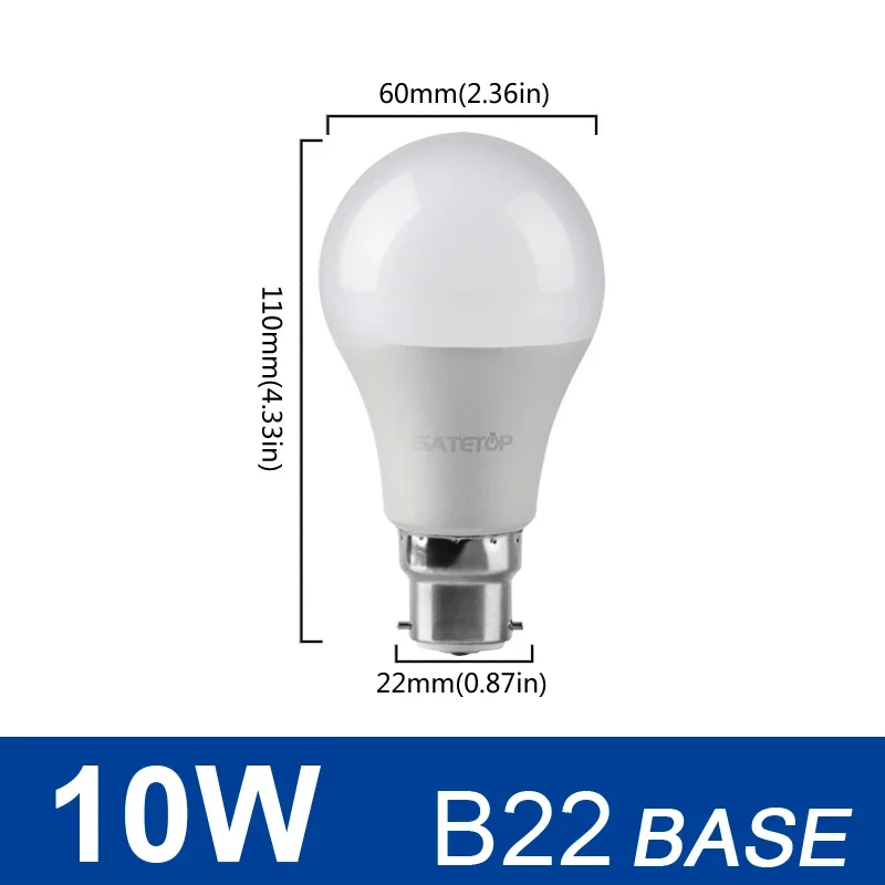(10w B22, Luz Natural) 6 Bombillas Led, Ac220v, Ahorro De Energía, Luz Led Para Sala De Estar
