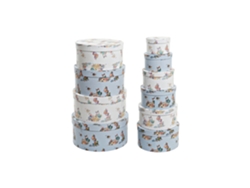 Set 10 Caja Carton Redonda Azul 37,5x37,5x18cm