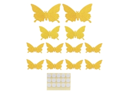 12 pegatinas de pared 3D doradas para sala de estar, bodas y decoración.