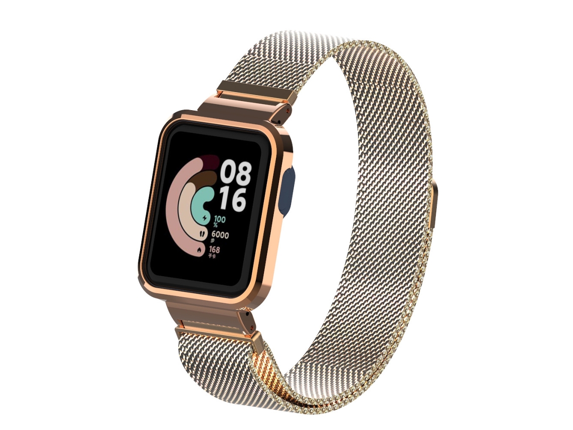 Correa Smartwatch para Xiaomi Mi Watch Lite / Redmi Watch 1 Pulsera de Metal Magnética Milanesa en Oro Rosa YUYSAN