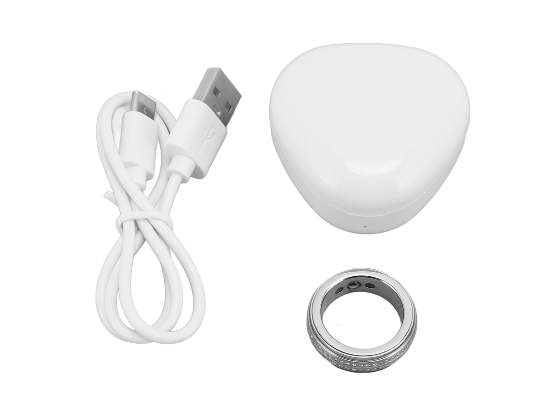 Anillo De Diamante Deportivo Inteligente (seguimiento De Pasos, Calorías Y Kilometraje) Con Estuche De Carga, Resistente Al Agua Ip67, Bajo Consumo De Energía, Talla 20