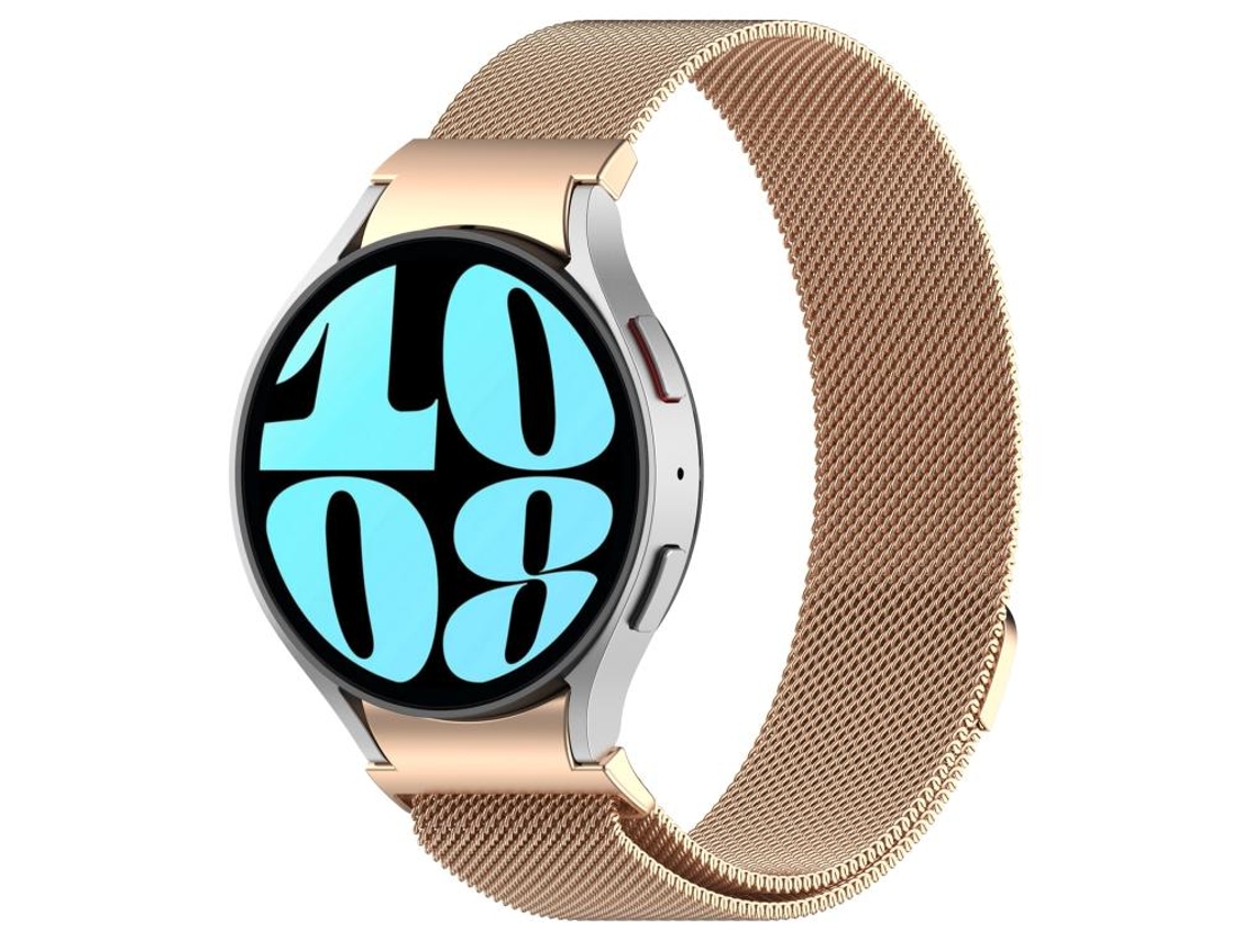 Bracelete Para Samsung Galaxy Watch 4 / 4 Classic - Aço Inoxidável Magnético Com Liberação Rápida Milan - Ouro Rosa
