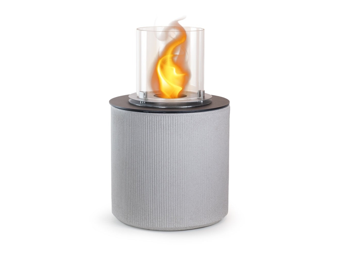 Chimenea de bioetanol brasero de jardín de pie para uso en interiores y exteriores MODIGLIANI Cuerda Beige d.36 x h56