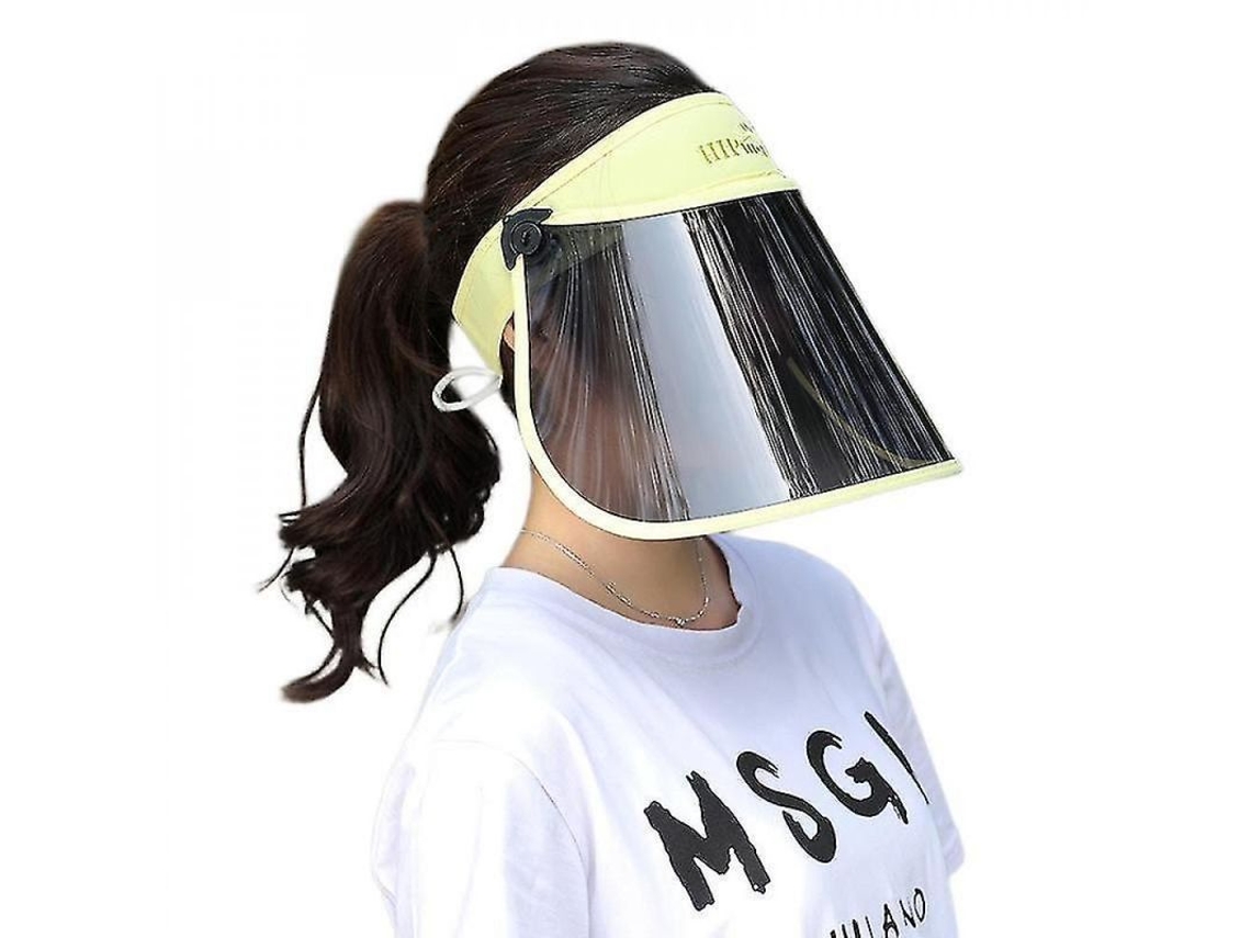 Visera Shxx con lentes polarizadas HD, protección UV y banda antisudor ajustable para exteriores, golf y playa (Amarillo) | Sin marca
