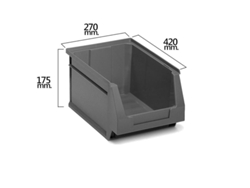 Gaveta Apilable Almacenamiento Gris N 56 420X270X175 Mm.  (4/6)