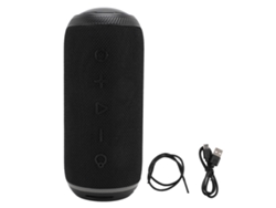 Caixa De Som Bluetooth Sem Fio Ipx4 À Prova D'água Led Luz Colorida 2x7w Portátil Preta