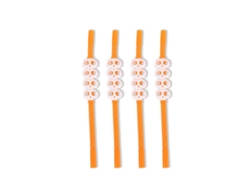 Pack de 4 Pajitas Calavera naranja
