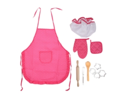 Ats-set De Cocina Y Repostería Para Niños Con Delantal Juguetes De Cocina Role Play Regalo Red Dot