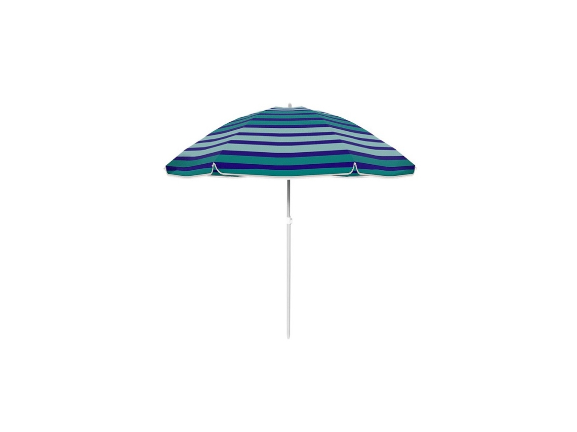 Sombrilla de Aluminio Oxford 240 cm Rayas Azules Jardín y Playa Marbueno Verano