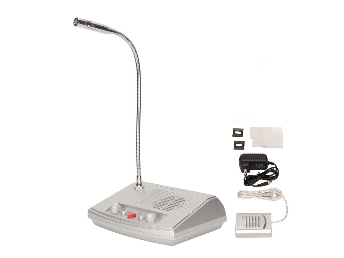 Sistema De Intercomunicación De Ventana Con Altavoz De Alta Calidad Y Micrófono Sensible Para Bancos De Hospitales, Enchufe Estadounidense De 100-240 V.
