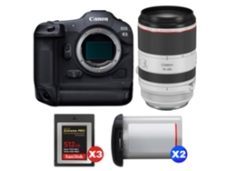 EOS R3 + RF 70 200mm F/2.8 L IS USM + 3 tarjetas Sandisk Extreme Pro de 512 GB Cfexpress Tipo B + 2 Canon LP E19 + Libro electrónico Pricedirect CANON