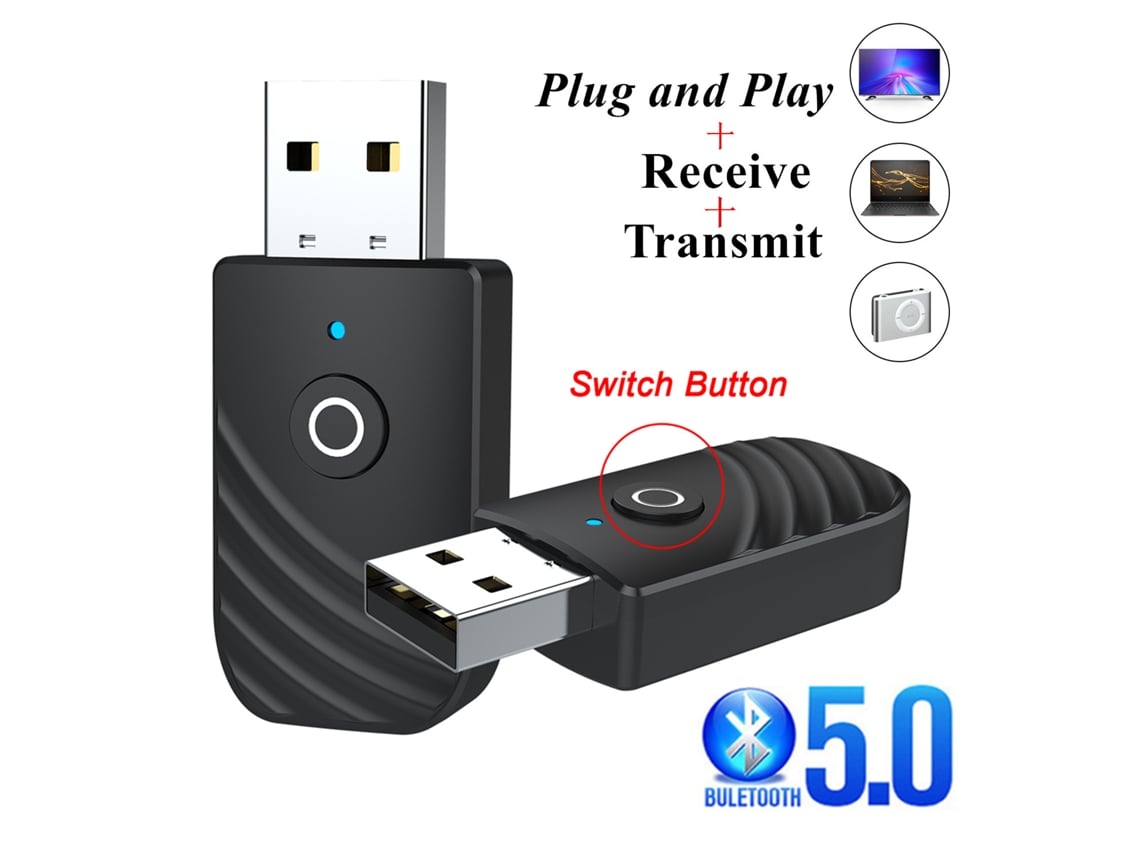 Novo Receptor E Transmissor De Áudio Bluetooth 5.0 3 Em 1, Com Adaptador Usb, Para Tvs, Computadores E Carros.