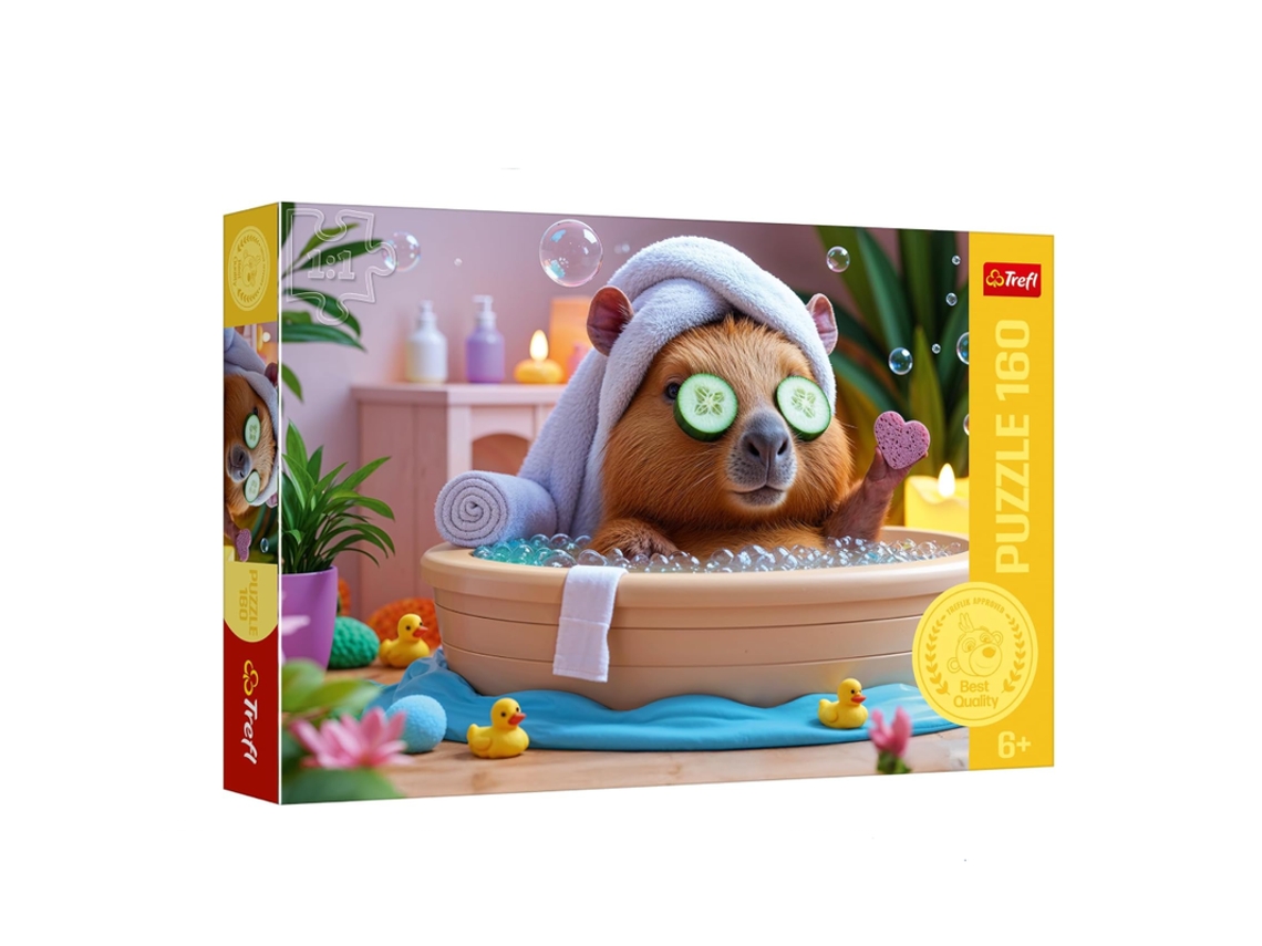 Puzzle Capivara No Banho - 160 Peças Trefl 15433 Multicores