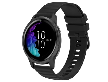 Correa de reloj inteligente para Garmin Venu 20 mm Patrón de puntos ondulados de silicona de color sólido (negro)