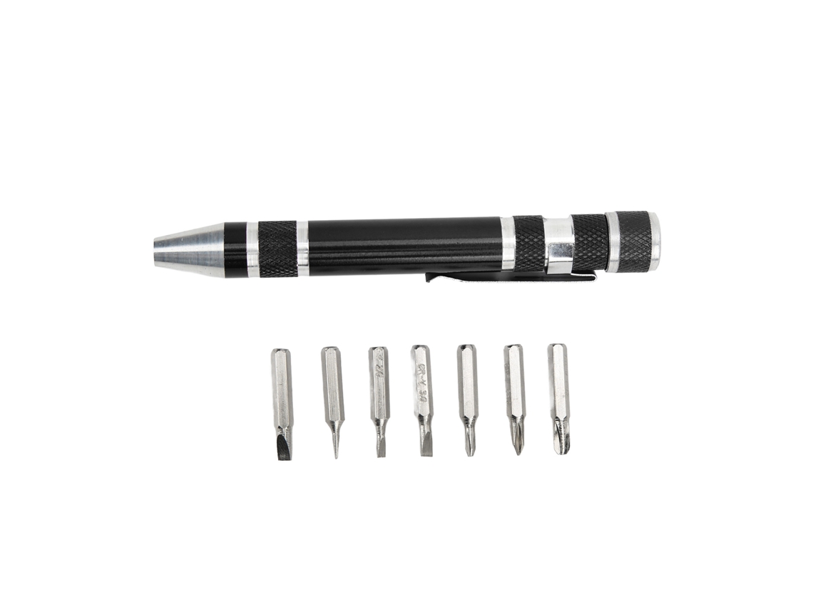 2026-destornillador De Bolsillo 8 En 1 Mini Pluma Magnético Herramienta Mano Para Tornillos Finos Negro