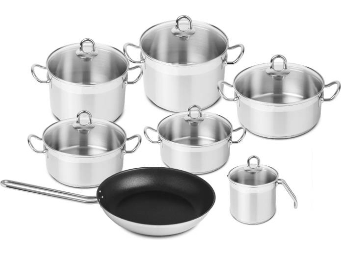 Batería de Cocina SILAMPOS Nautilus Glass 7 piezas