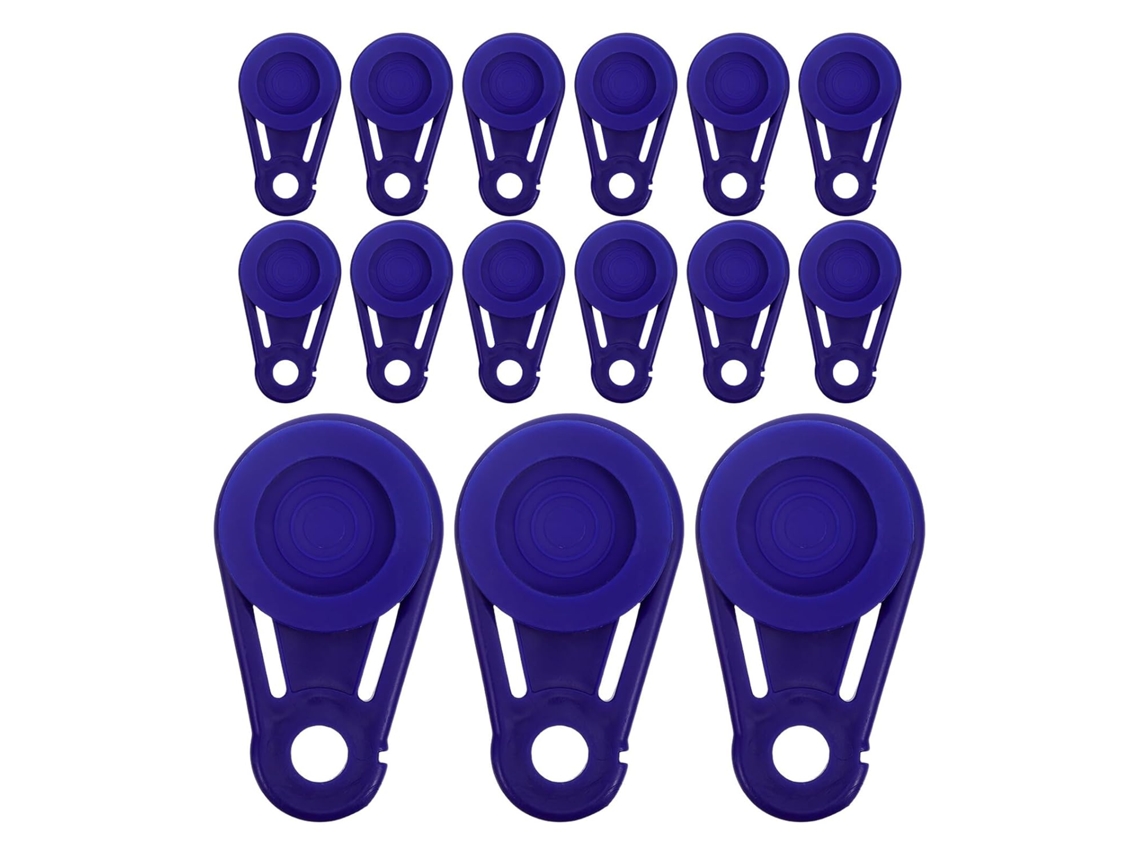 Paquete De 20 Clips Impermeables Para Lona, Botón A Presión Azul, Cierres Móviles.