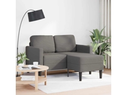 Sofá De 2 Plazas Con Chaise Longue En Forma L Gris Claro 125 Cm