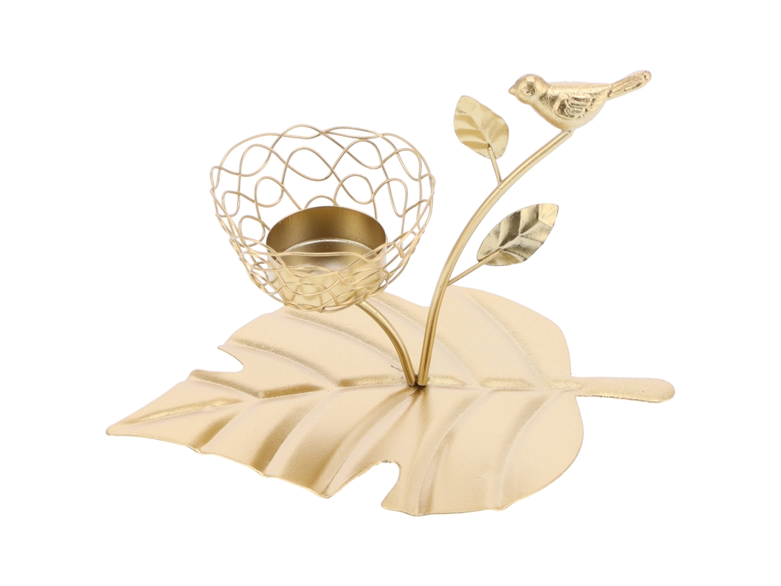 Soporte para Vela de Hierro, Decoración de Mesa para Sala (Oro) KOFIHETY